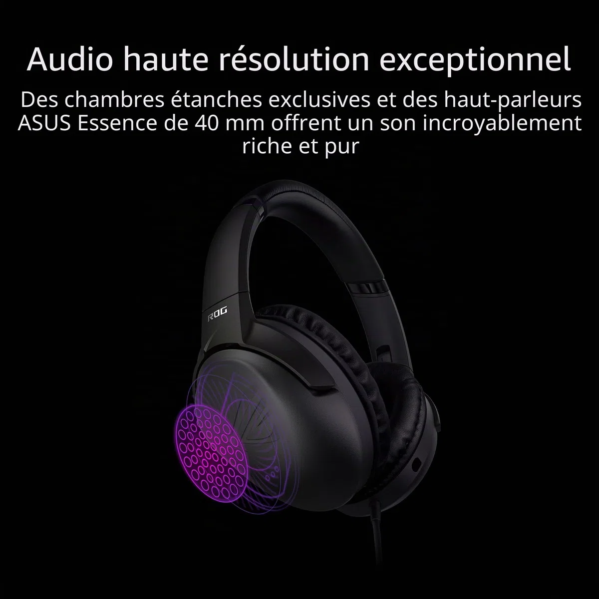 ASUS ROG Strix Go Core Casque de jeu filaire | Connecteur 3,5 mm | Design léger | Casque supra-auriculaire pour PC, Mac, Nintendo Switch et PS4, noir, standard
