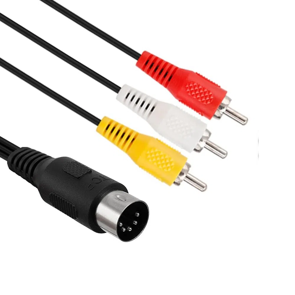 Câble TV Composite AV Audio Vidéo 1,8 m Compatible pour Genesis 1/Mega Drive 1/Master System 1