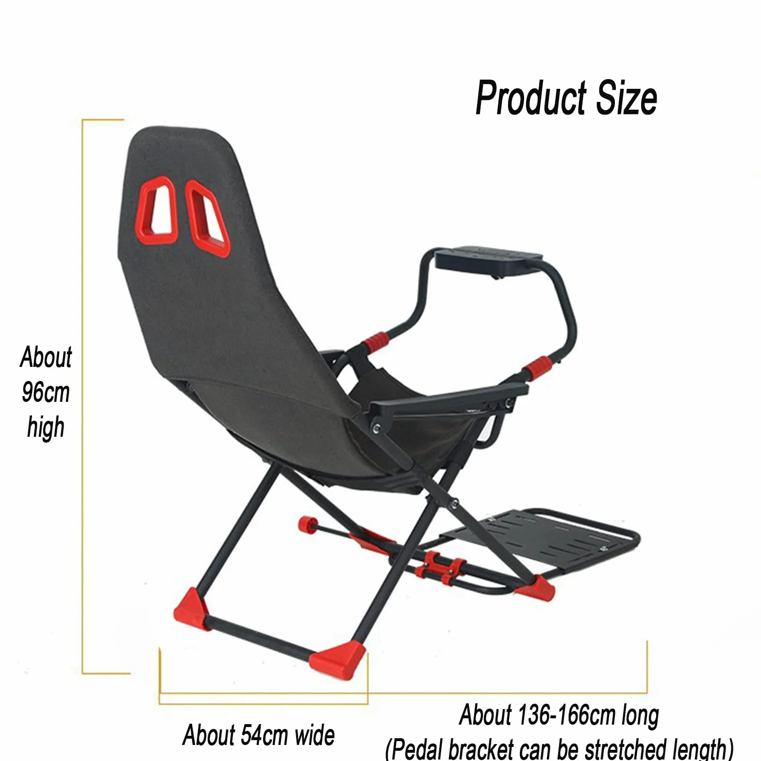 Simulateur de course pliable avec support réglable et siège ergonomique pour consoles de jeu et PC