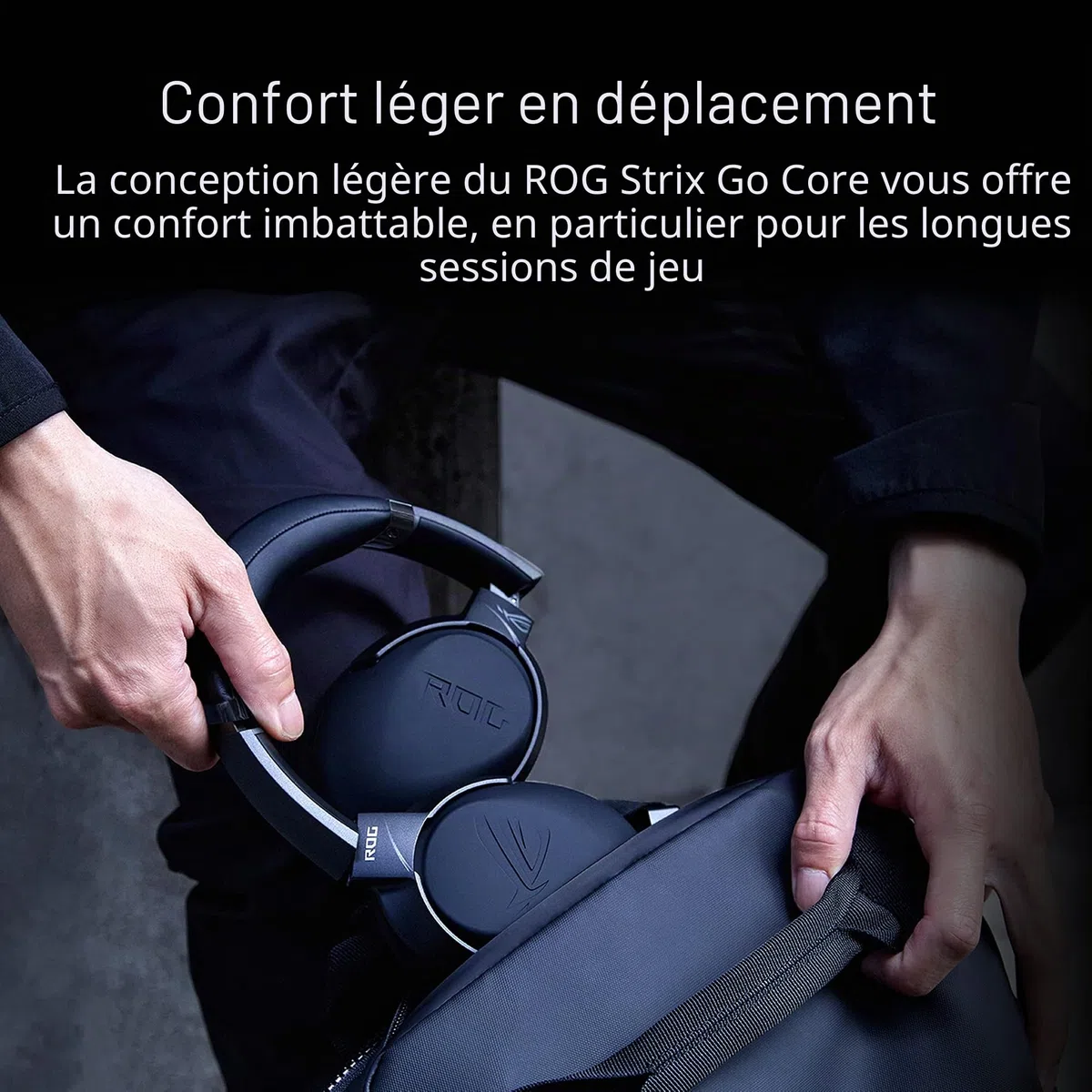 ASUS ROG Strix Go Core Casque de jeu filaire | Connecteur 3,5 mm | Design léger | Casque supra-auriculaire pour PC, Mac, Nintendo Switch et PS4, noir, standard