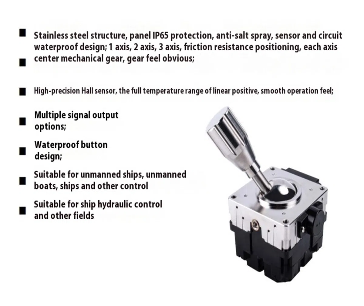 SMC80 Bateau sans Pilote Levier de Commande de Bateau sans Pilote, tête de Commande Marine Poignée de Joystick Industrielle Amortisseur à Bascule(DC5V Communication RS485)