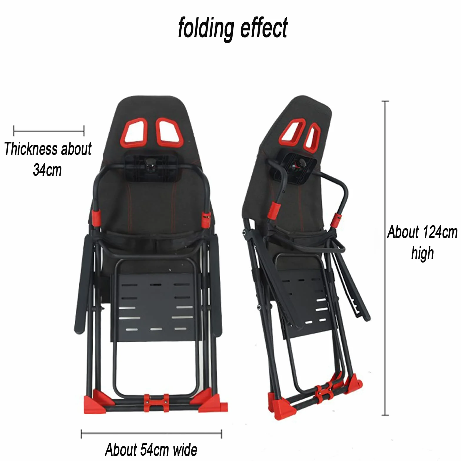 Simulateur de course pliable avec support réglable et siège ergonomique pour consoles de jeu et PC