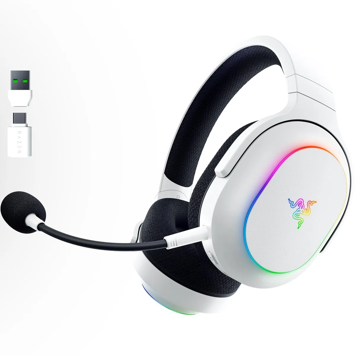 Razer Barracuda X Chroma Casque de Jeu sans Fil : 2,4 GHz sans Fil et Bluetooth – Léger – Chroma RVB – Pilotes de 40 mm – Micro cardioïde – Batterie de 70 Heures – pour PC, Mac, PS5, Switch
