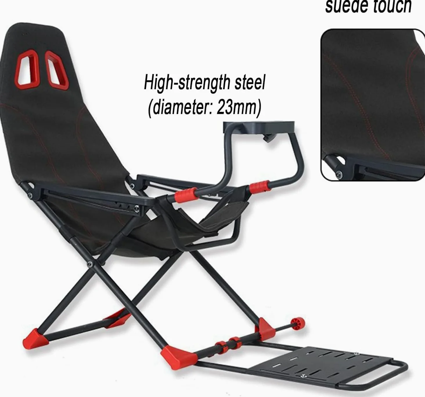 Cockpit simulateur de course réglable avec siège ergonomique, support de roue pliable pour PC, PS4, PS5, Xbox Series X