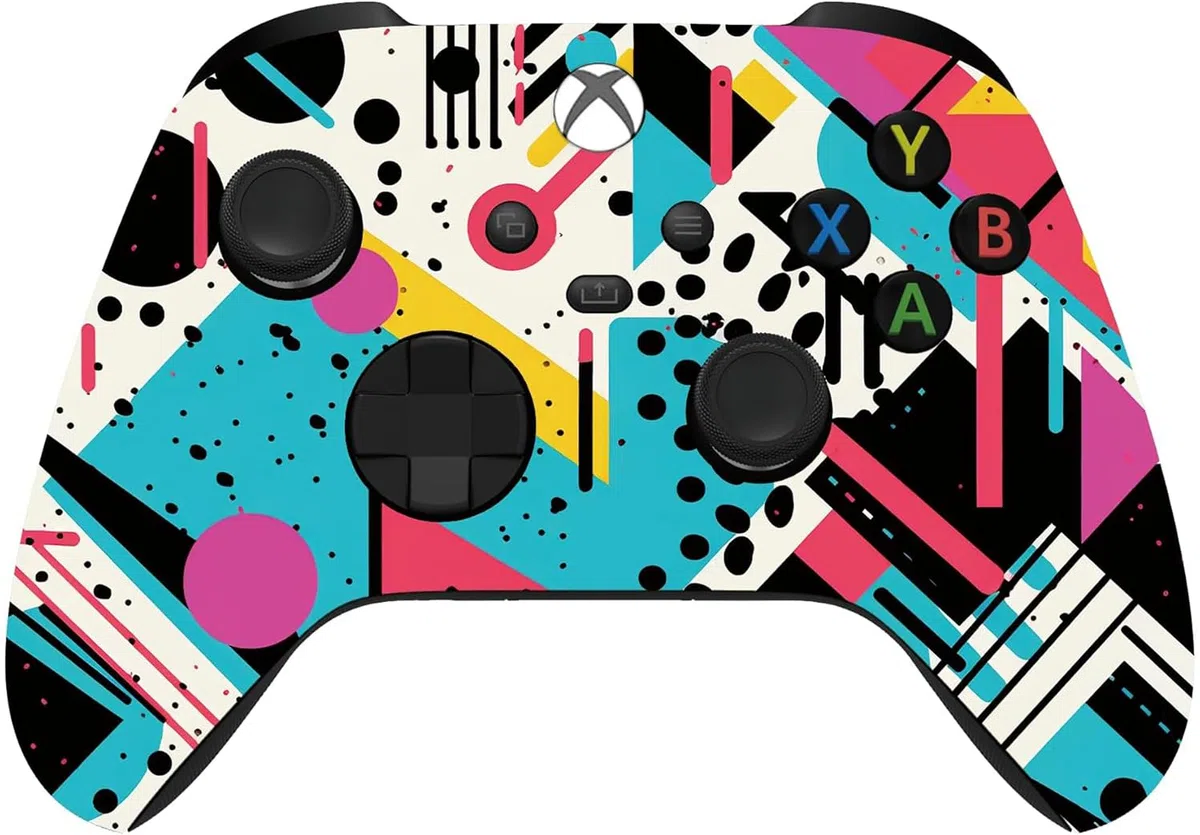 Manette sans fil pour Microsoft Xbox Series X/S et Xbox One – Toucher doux – Manette personnalisée Série X/S (X/S Retro Abstract)