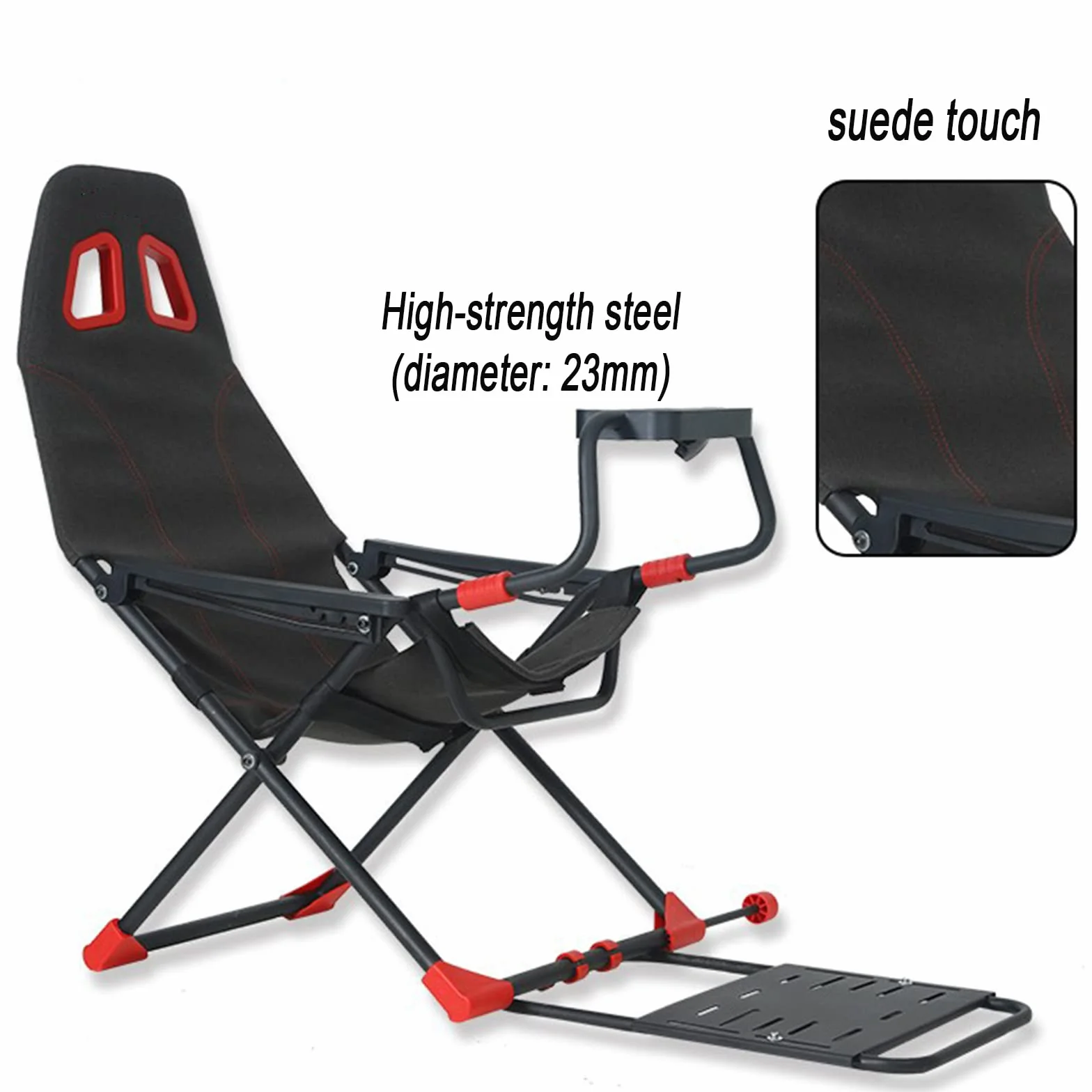 Simulateur de course pliable avec support réglable et siège ergonomique pour consoles de jeu et PC