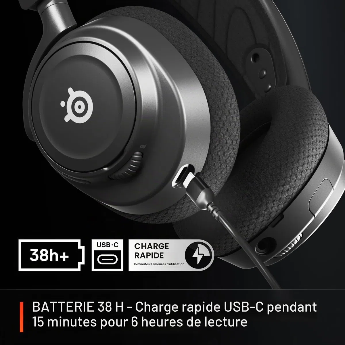 SteelSeries Arctis Nova 7- Casque Gaming Sans Fil multiplateforme- Haut-parleurs magnétiques en néodyme- Bluetooth et 2.4GHz simultanés- Autonomie 38h- Micro ClearCast Gen2 IA- PC,PS5,Switch,VR,Mobile