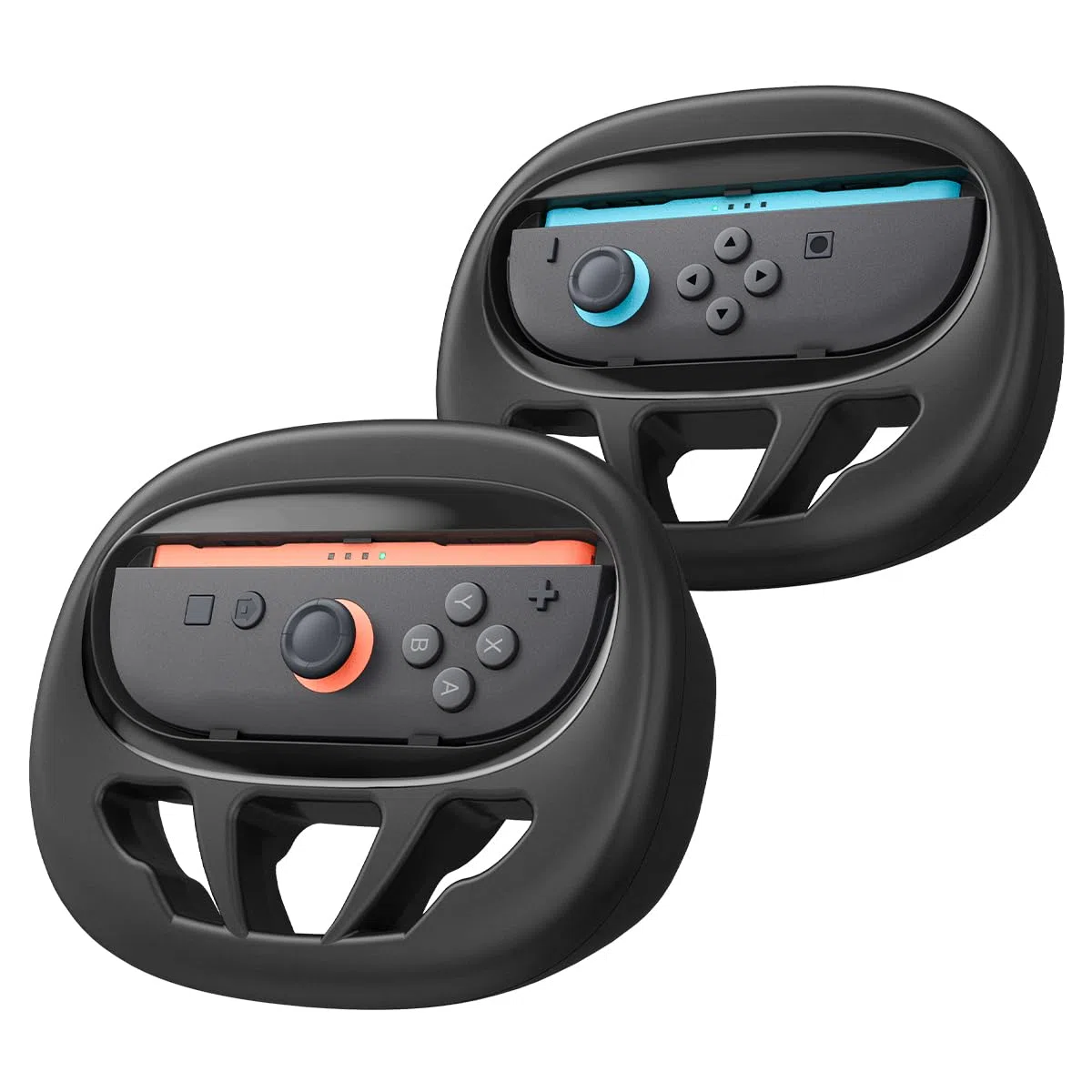 Spigen Lot de 2 Poignée de Volant, Racing Wheel Joy Con Compatible avec Nintendo Switch 2 Joy-Con (2025) - Noir