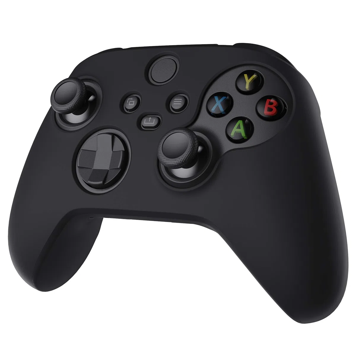 PlayVital Coque pour Xbox Series X S Manette Protection Accessoires,Housse Silicone avec Capuchon Joystick,Cover Skin pour Xbox Series X S Controller Grip-Noir,Pure Série