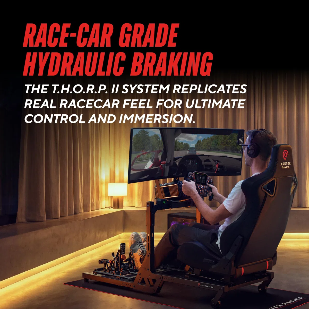 ASETEK Invicta Thorp II Pédales hydrauliques Sim Racing PC