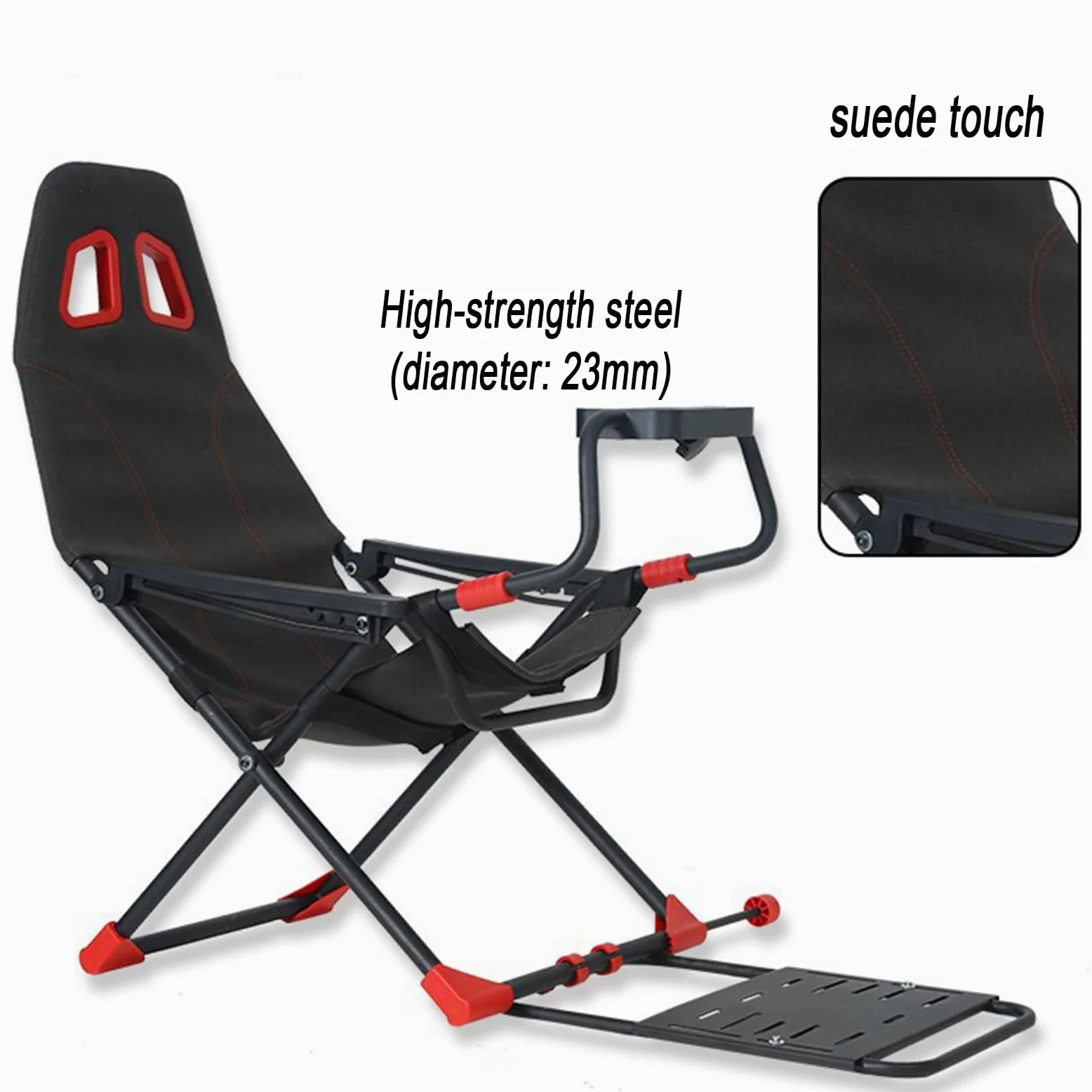 Cockpit Simulateur de course avec support de roue réglable et siège ergonomique, design pliable pour consoles de jeu et PC